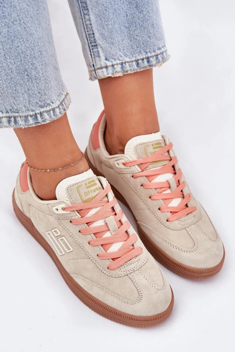 Best D.Franklin Zamszowe Buty Sportowe Sneakersy Damskie DFSH387005 Beżowe
