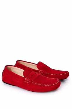 Clearance Zamszowe Casualowe Mokasyny HH1N4066 Czerwone Męskie Mokasyny Wsuwane|Półbuty Casual