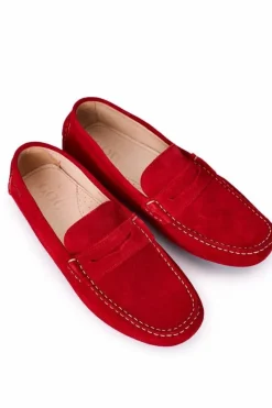 Clearance Zamszowe Casualowe Mokasyny HH1N4066 Czerwone Męskie Mokasyny Wsuwane|Półbuty Casual