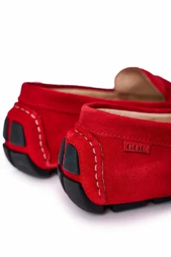 Clearance Zamszowe Casualowe Mokasyny HH1N4066 Czerwone Męskie Mokasyny Wsuwane|Półbuty Casual