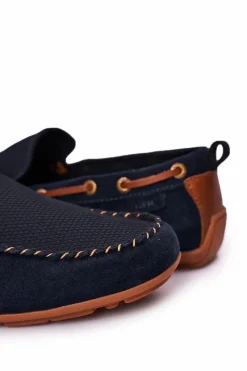 Best GOE Zamszowe Casualowe Mokasyny HH1N4019 Granatowe