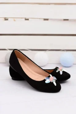 Online Boto Zamszowe Czarne Damskie Balerinki Blume