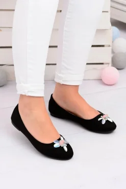 Online Boto Zamszowe Czarne Damskie Balerinki Blume