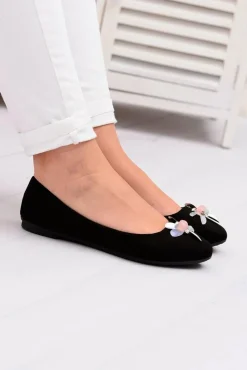 Online Boto Zamszowe Czarne Damskie Balerinki Blume