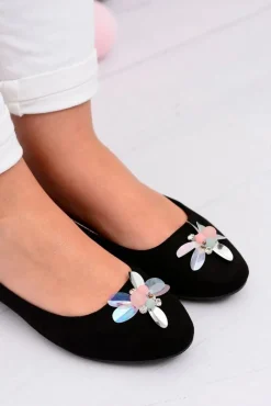 Online Boto Zamszowe Czarne Damskie Balerinki Blume