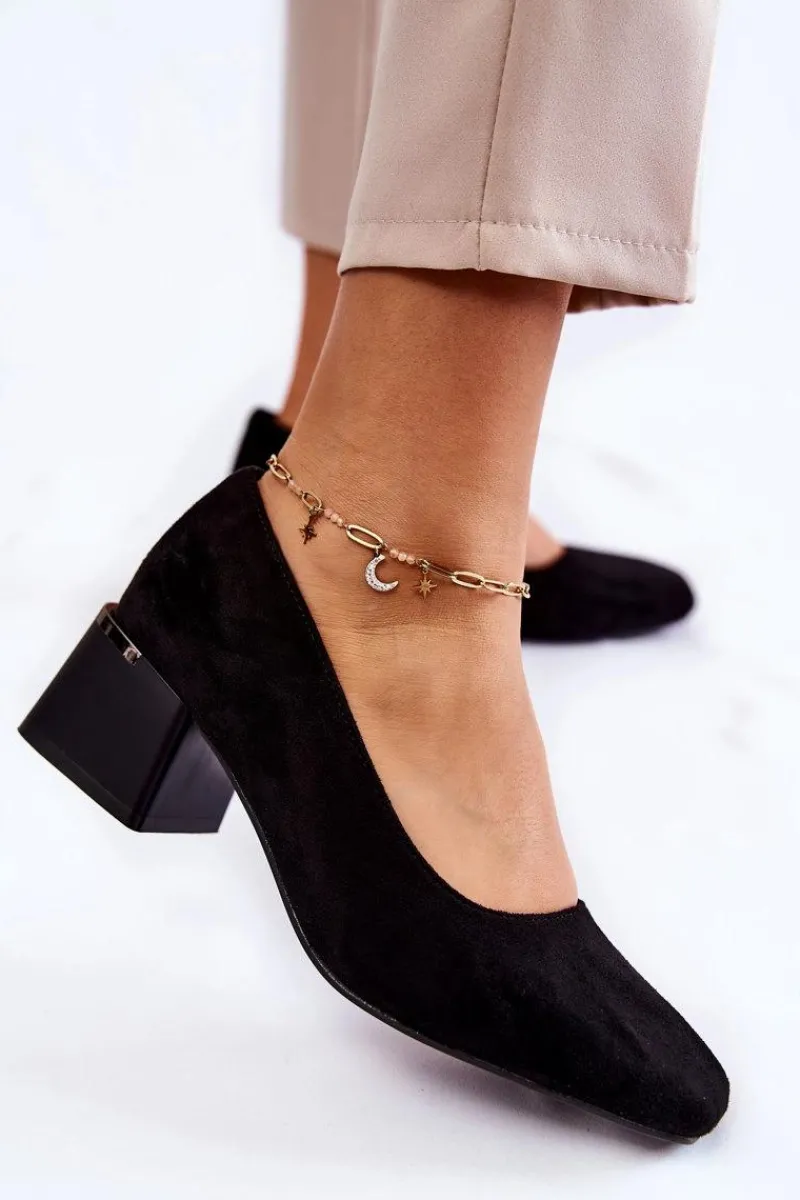 Czółenka Zamszowe|Czółenka Na Słupku>Boto Zamszowe Czółenka La.Fi 230034B-SU Czarne