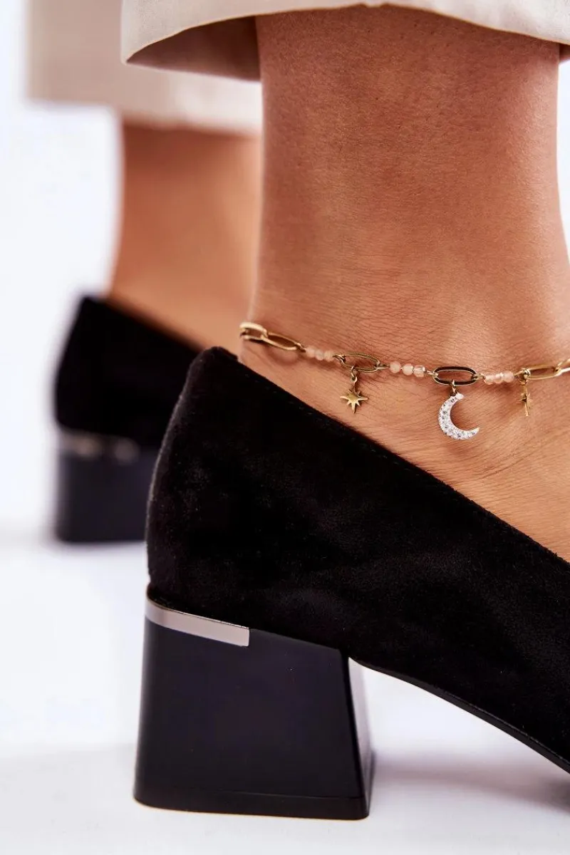 Czółenka Zamszowe|Czółenka Na Słupku>Boto Zamszowe Czółenka La.Fi 230034B-SU Czarne