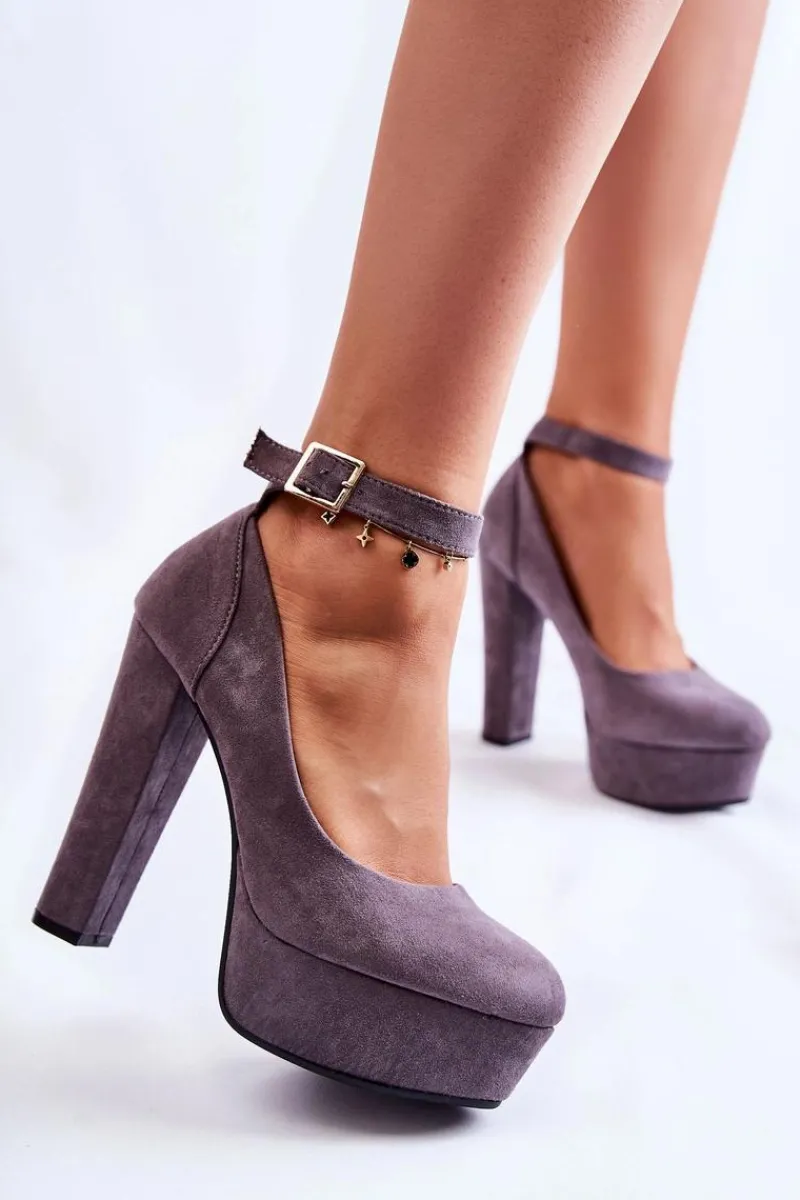 Czółenka Na Platformie|Czółenka Zamszowe>Boto Zamszowe Czółenka Na Platformie Szare Gottie