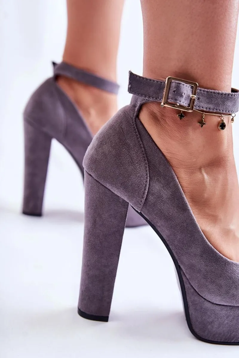 Czółenka Na Platformie|Czółenka Zamszowe>Boto Zamszowe Czółenka Na Platformie Szare Gottie