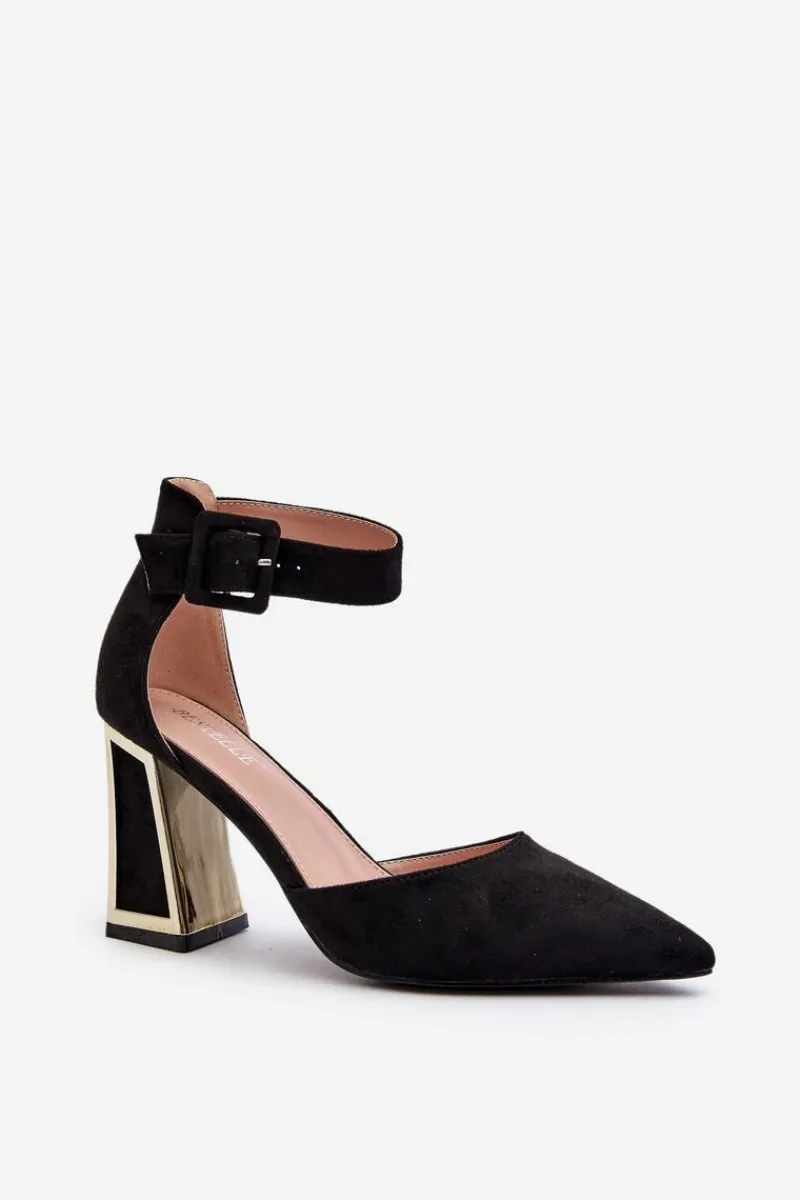 Czółenka Zamszowe|Czółenka Na Słupku>Boto Zamszowe Czółenka Na Słupku Czarne Lodho