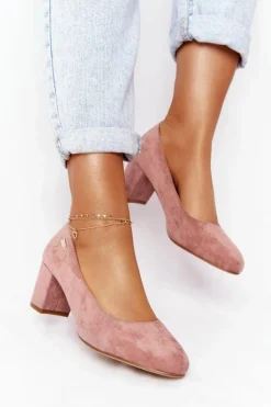 Czółenka Zamszowe|Czółenka Na Słupku>Buty Sergio Leone Zamszowe Czółenka Na Słupku Sergio Leone PB178 Różowe