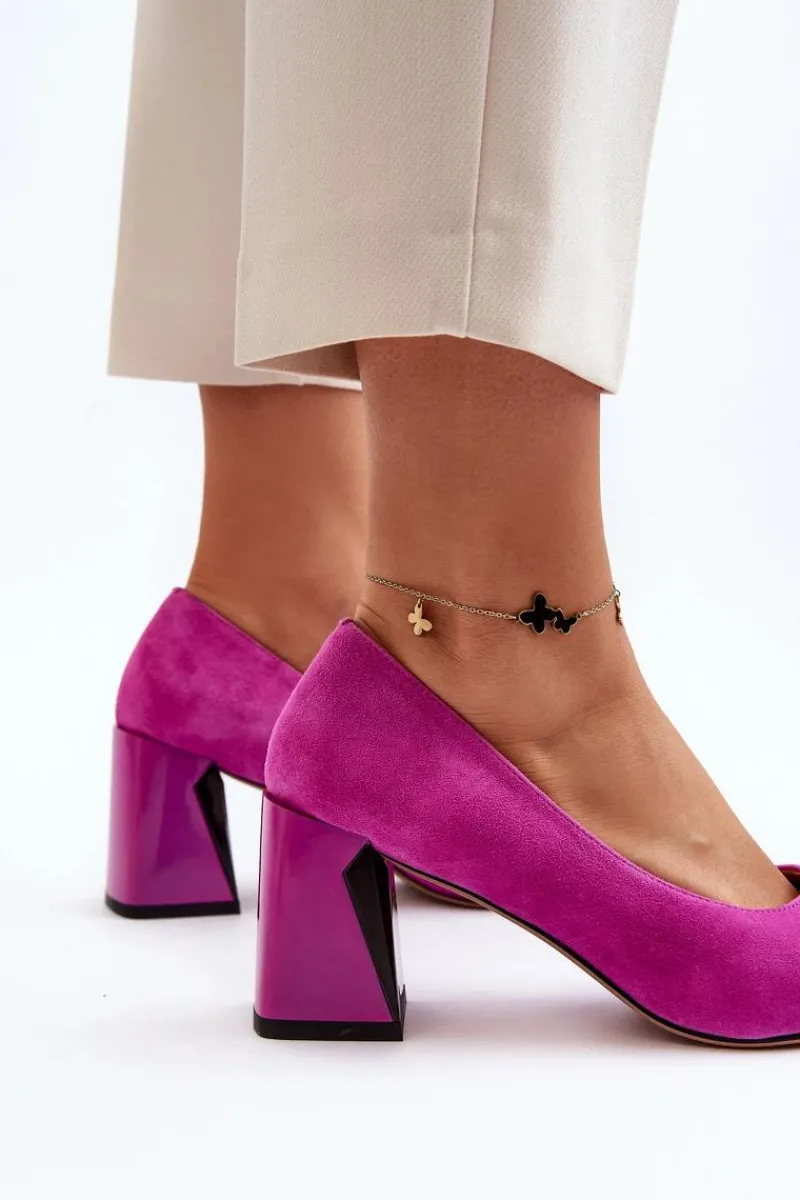 Online Buty damskie Vinceza Zamszowe Czółenka Na Słupku Fuksja Alessyndra Różowy