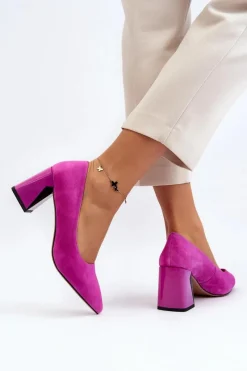 Online Buty damskie Vinceza Zamszowe Czółenka Na Słupku Fuksja Alessyndra Różowy