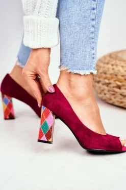 Czółenka Zamszowe|Czółenka Klasyczne>Buty Sergio Leone Zamszowe Czółenka Sergio Leone PB135 Fuksja