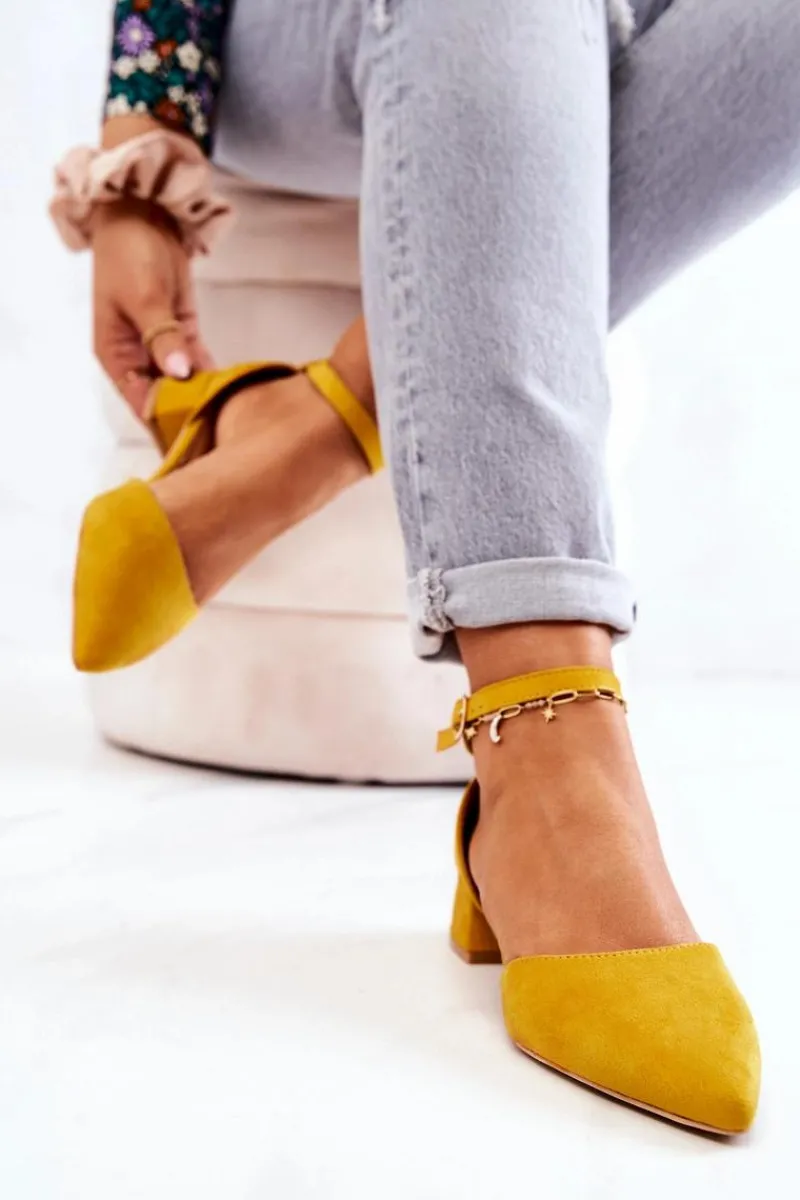 Best Boto Zamszowe Czółenka W Szpic Żółte Calliope