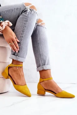 Best Boto Zamszowe Czółenka W Szpic Żółte Calliope