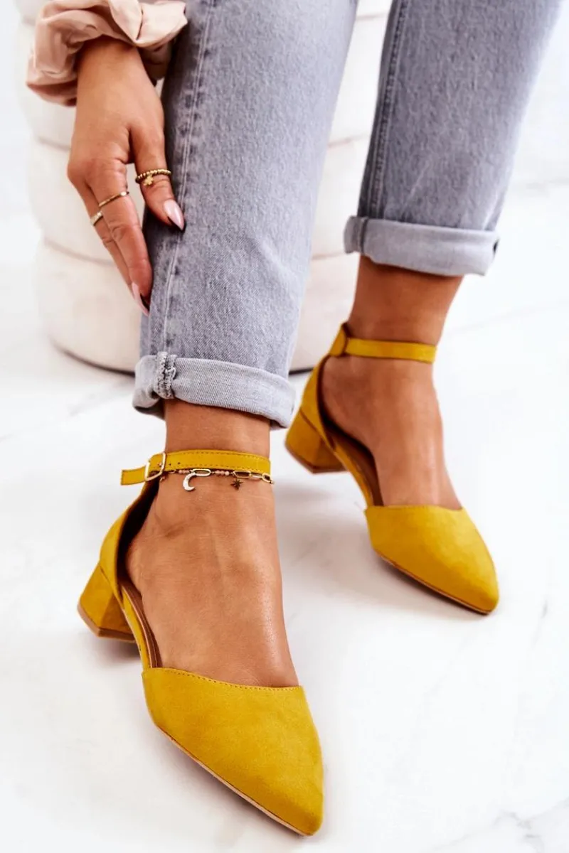 Best Boto Zamszowe Czółenka W Szpic Żółte Calliope