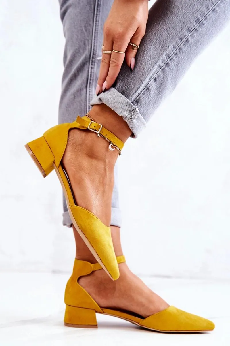 Best Boto Zamszowe Czółenka W Szpic Żółte Calliope