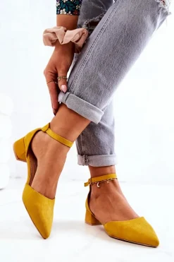 Best Boto Zamszowe Czółenka W Szpic Żółte Calliope