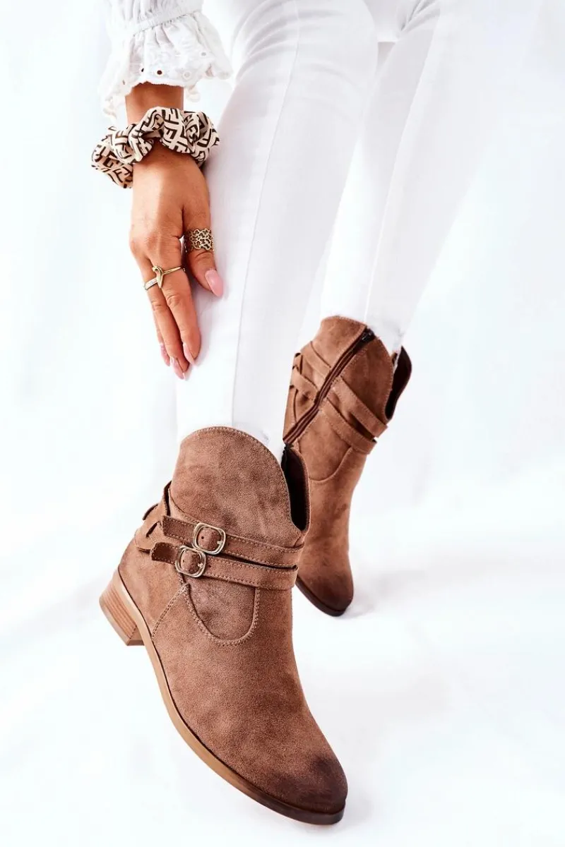 Hot Zamszowe Damskie Botki Ocieplane Beżowe Castlerock Damskie Czarne Botki|Botki Zimowe Damskie