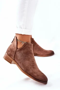 Sale Buty damskie Vinceza Zamszowe Damskie Botki Ocieplane Beżowe Joaliene