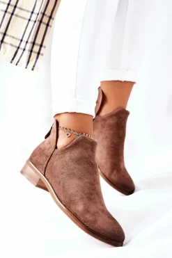 Sale Buty damskie Vinceza Zamszowe Damskie Botki Ocieplane Beżowe Joaliene