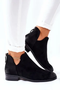 Czarne Botki|Botki Zimowe Damskie><noscript><img width=