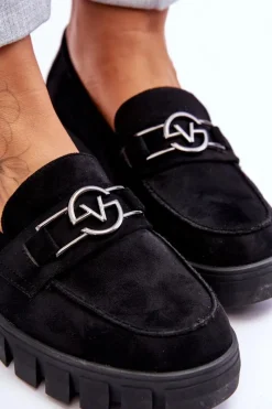 New Buty damskie Vinceza Zamszowe Damskie Mokasyny Czarne Sanvi