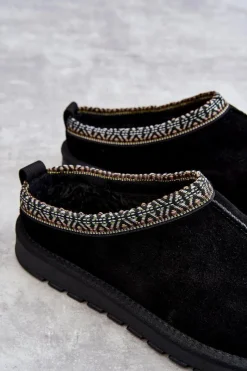 Outlet Zamszowe Damskie Papcie Z Futerkiem Czarne Buffie Damskie Kapcie Klasyczne