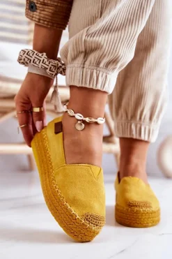 Sale Boto Zamszowe Espadryle Wsuwane Żółte Lesley