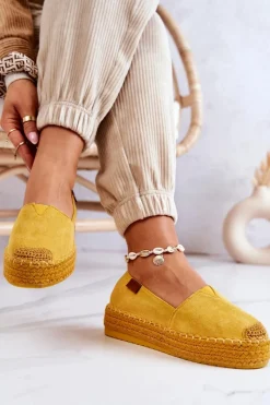 Sale Boto Zamszowe Espadryle Wsuwane Żółte Lesley