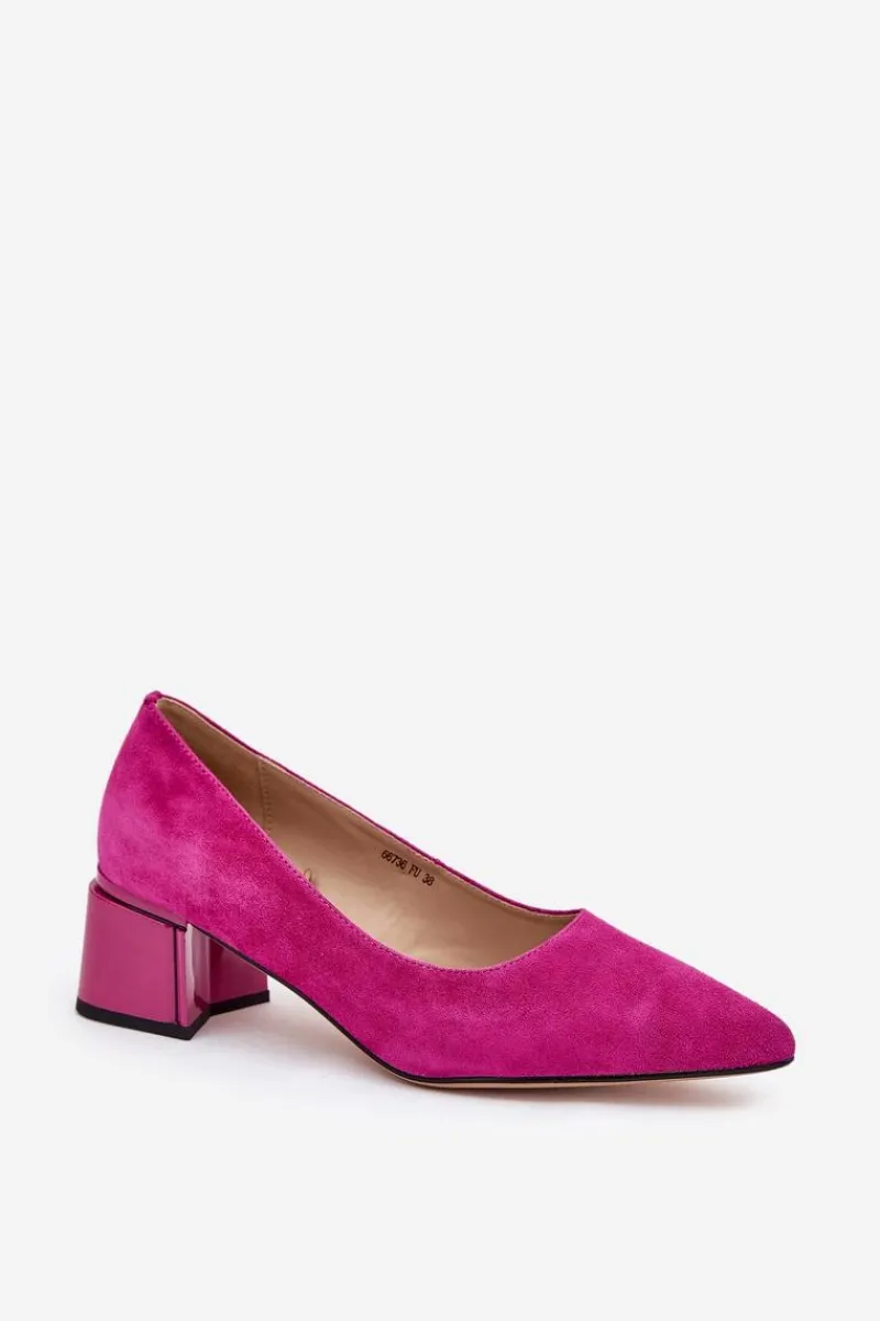 Zamszowe Gładkie Czółenka Ze Szpiczastymi Noskami Vinceza 66736 Fuksja Damskie Czółenka Zamszowe|Czółenka Na Słupku