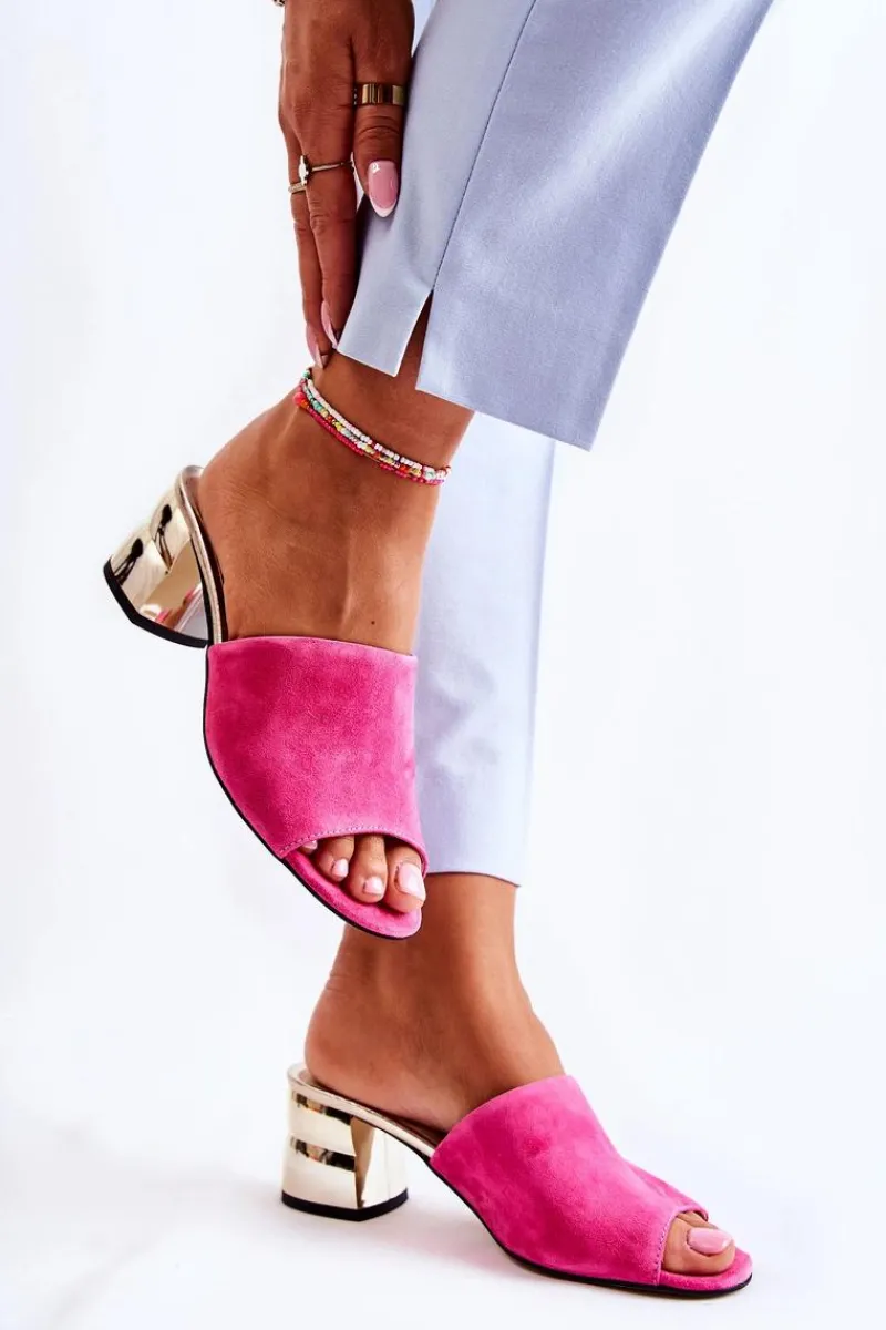 Best Zamszowe Klapki Damskie Na Obcasie Różowe Perry Damskie Klapki Na Obcasie|Klapki Damskie Klasyczne