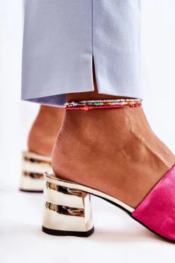 Best Zamszowe Klapki Damskie Na Obcasie Różowe Perry Damskie Klapki Na Obcasie|Klapki Damskie Klasyczne