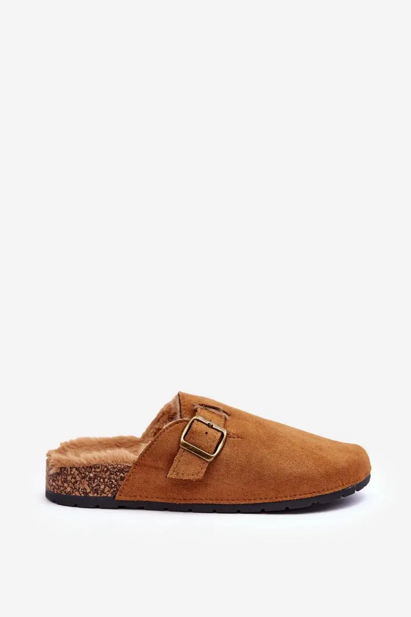 Online Zamszowe Klapki Damskie Z Futerkiem Brązowe Haidamia Damskie Klapki Korkowe|Klapki Na Platformie