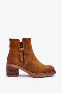 Sale Boto Zamszowe Klasyczne Botki Damskie Brązowe Limoso