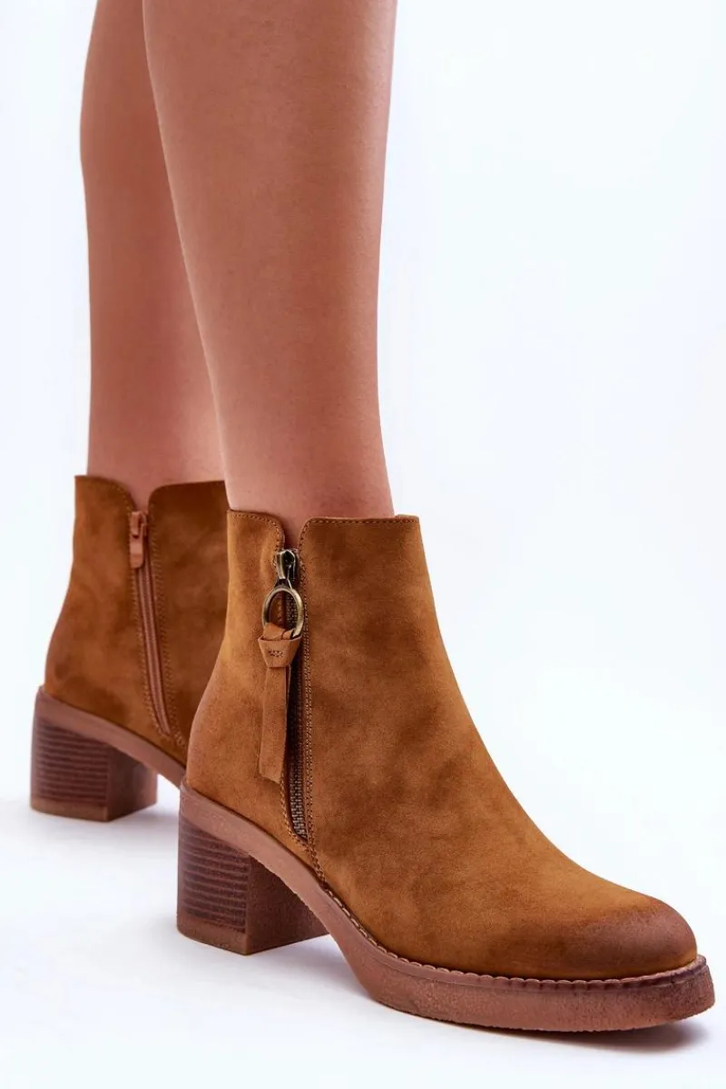 Sale Boto Zamszowe Klasyczne Botki Damskie Brązowe Limoso