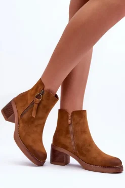 Sale Boto Zamszowe Klasyczne Botki Damskie Brązowe Limoso