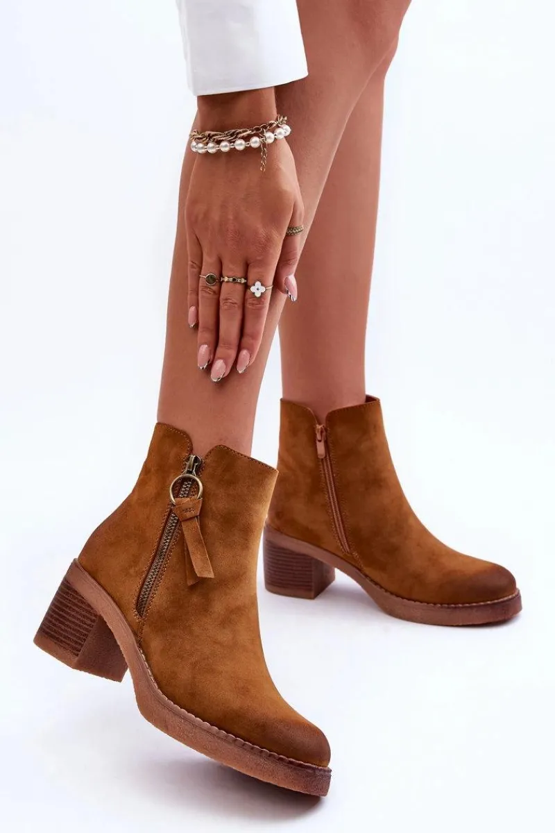 Sale Boto Zamszowe Klasyczne Botki Damskie Brązowe Limoso