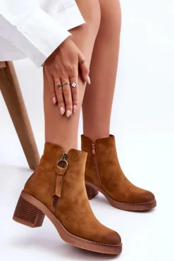 Sale Boto Zamszowe Klasyczne Botki Damskie Brązowe Limoso