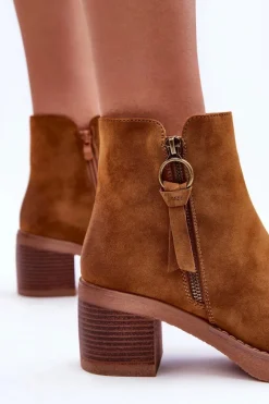 Sale Boto Zamszowe Klasyczne Botki Damskie Brązowe Limoso