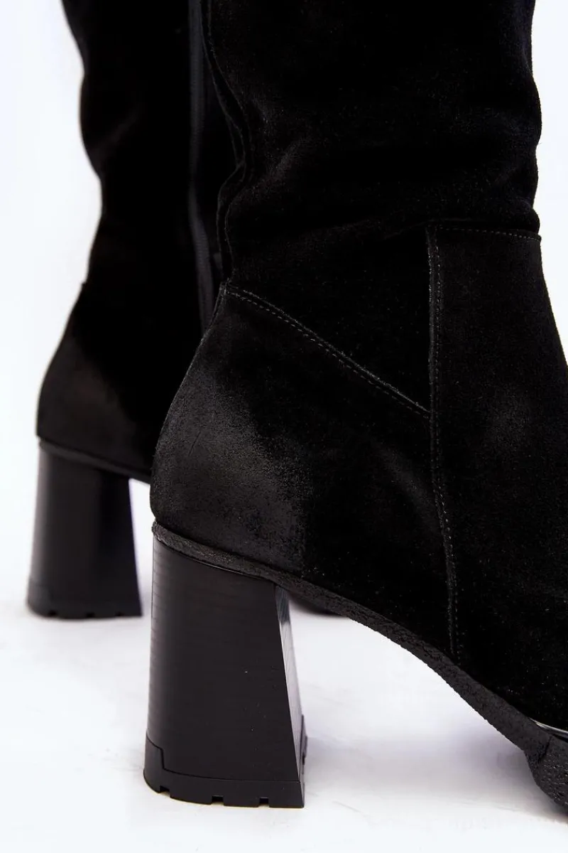 Online Zamszowe Kozaki Damskie Na Słupku Przed Kolano Lemar Czarne Ceraxa Damskie Kozaki Ocieplane|Kozaki Na Słupku