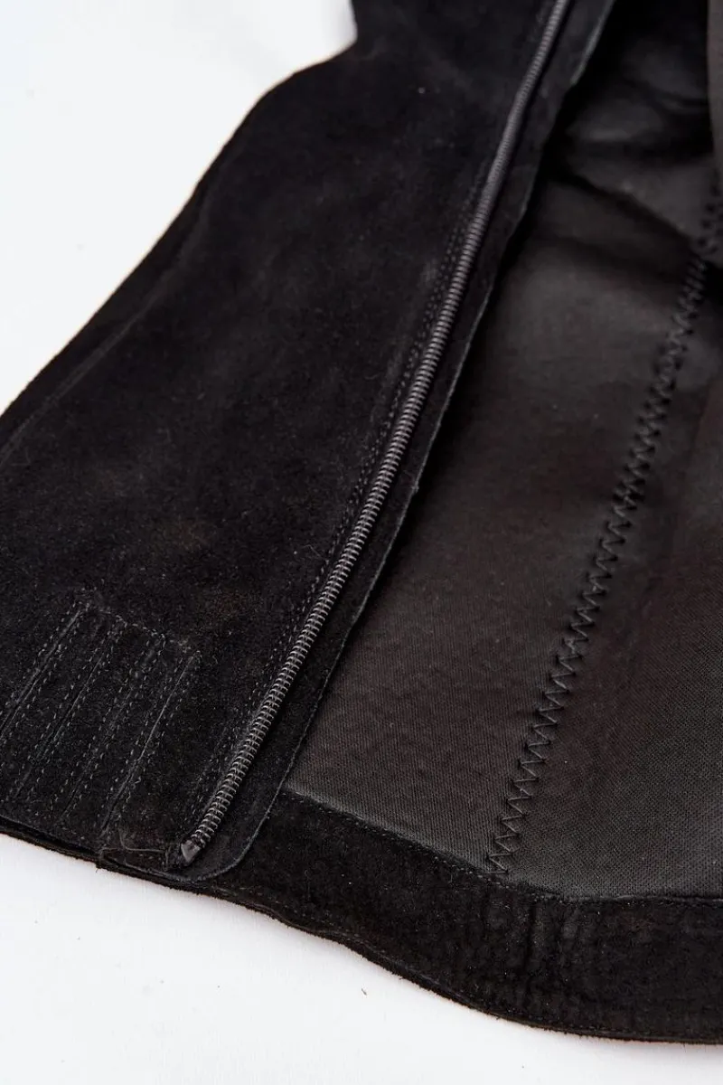 Clearance Boto Zamszowe Kozaki Na Słupku Zamek Czarne Lissara Czarny