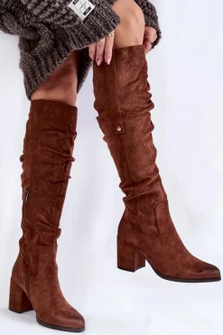 Kozaki Za Kolano|Kozaki Na Obcasie>Boto Zamszowe Kozaki Za Kolano La.Fi 270065FX-SU Brązowe