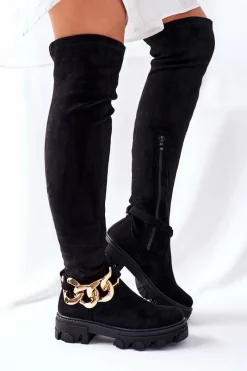 Kozaki Wiosenne|Kozaki Płaskie>Boto Zamszowe Kozaki Za Kolano Czarne Auckland