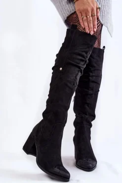 Sale Boto Zamszowe Kozaki Za Kolano La.Fi 270065B-SU Czarne