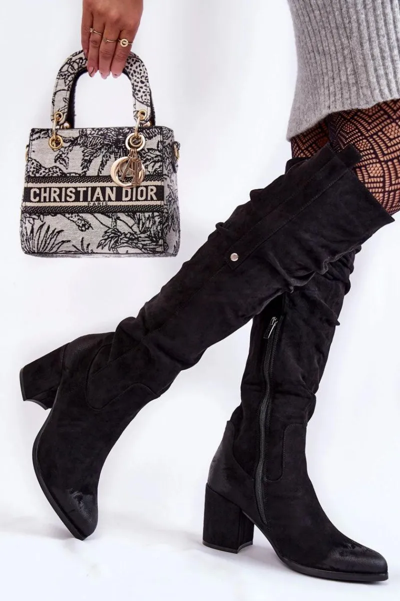 Sale Boto Zamszowe Kozaki Za Kolano La.Fi 270065B-SU Czarne