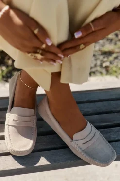 Big Star Shoes Zamszowe Mokasyny Damskie Big Star RR274947 Beżowe Beżowy