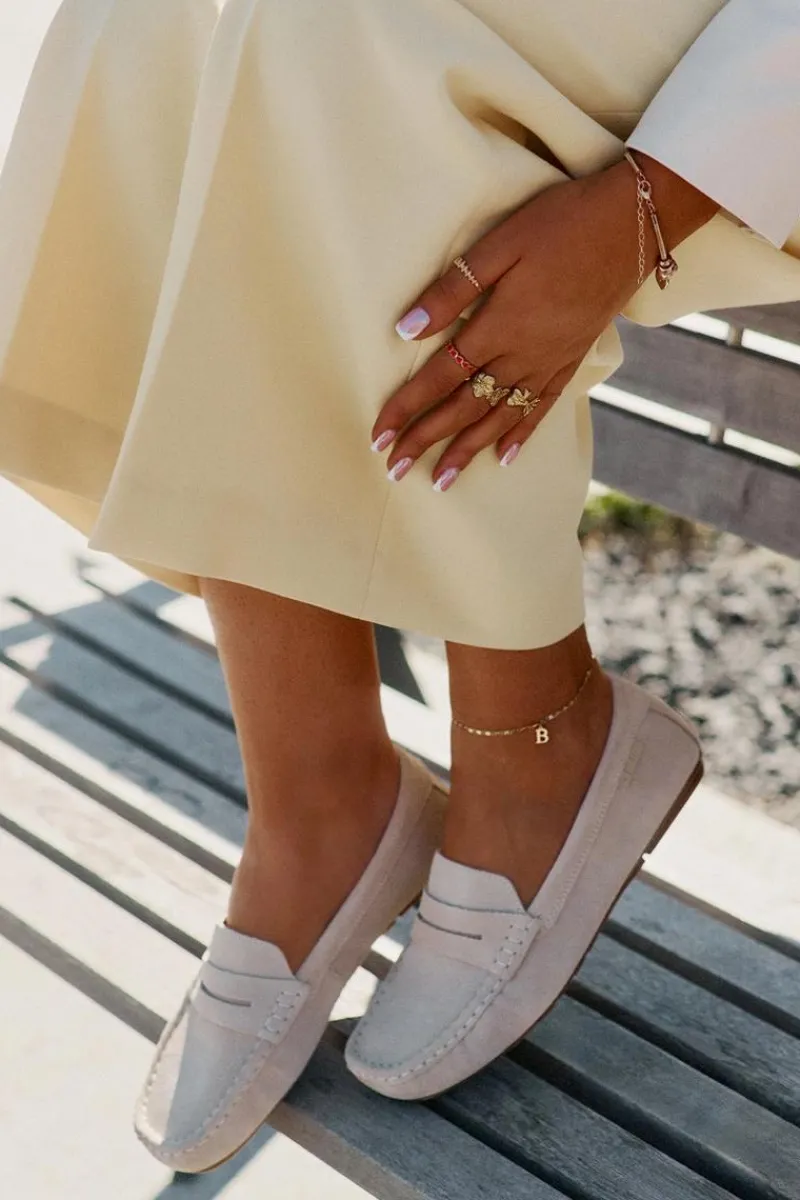 Big Star Shoes Zamszowe Mokasyny Damskie Big Star RR274947 Beżowe Beżowy