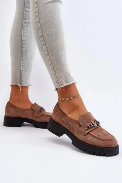 Online Buty damskie Vinceza Zamszowe Mokasyny Damskie Z Ozdobą Brązowe Loraleima